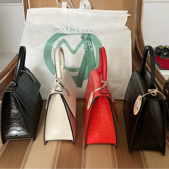 NWT Authentic Matmazel Designed black leather hand bag . - Picture 2 of 8